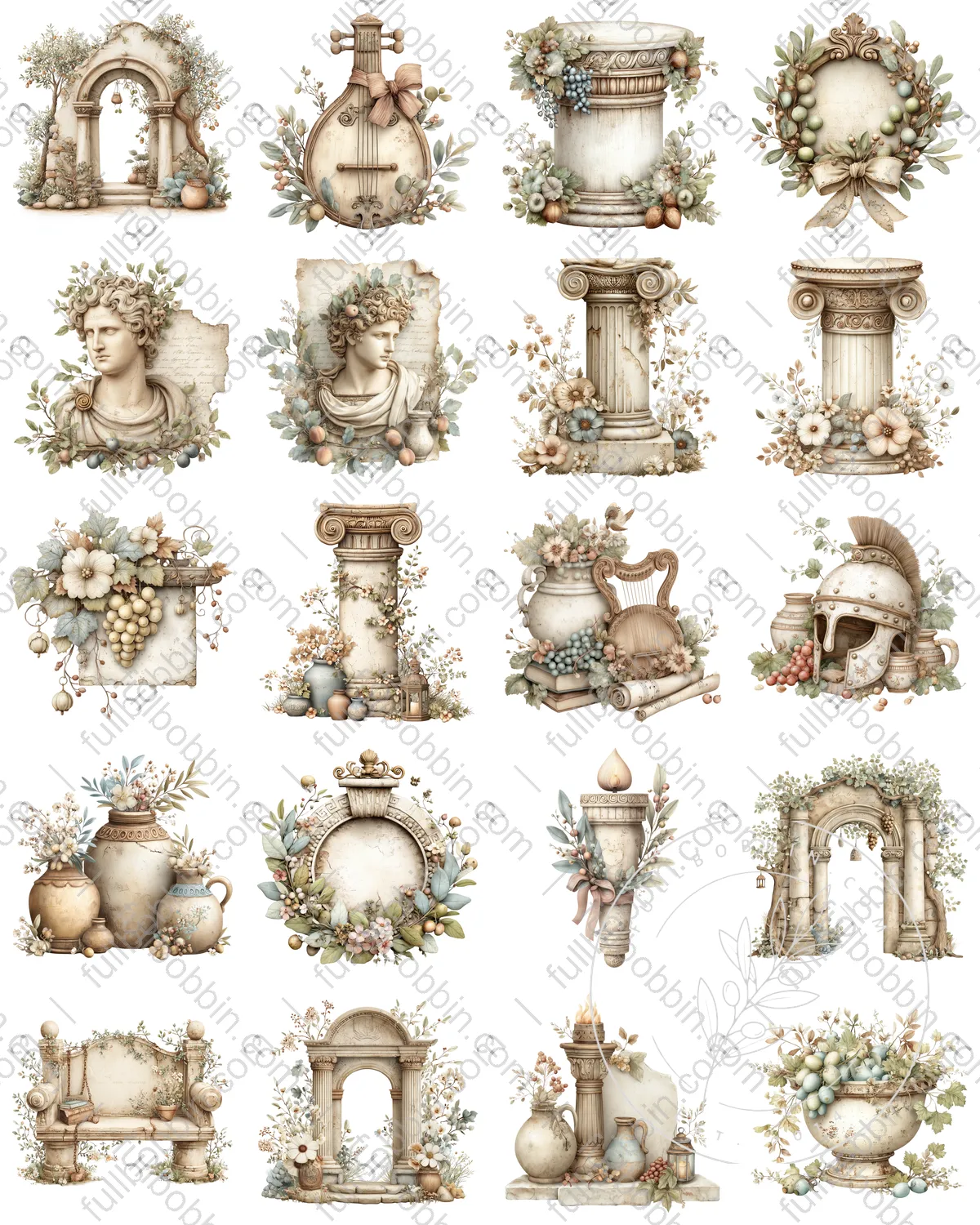Ancient Greece Charms Set for Water Soluble Paper