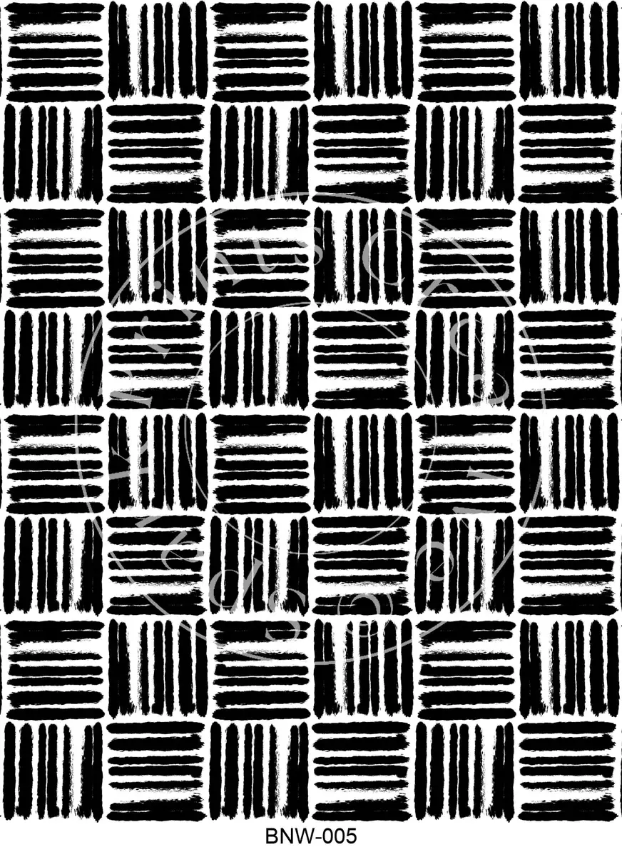 Black & White Patterns Transfer Sheet Image BNW-005