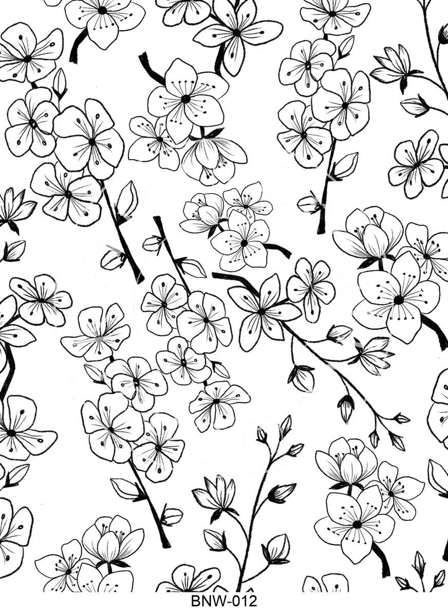 Black & White Patterns Transfer Sheet Image BNW-012