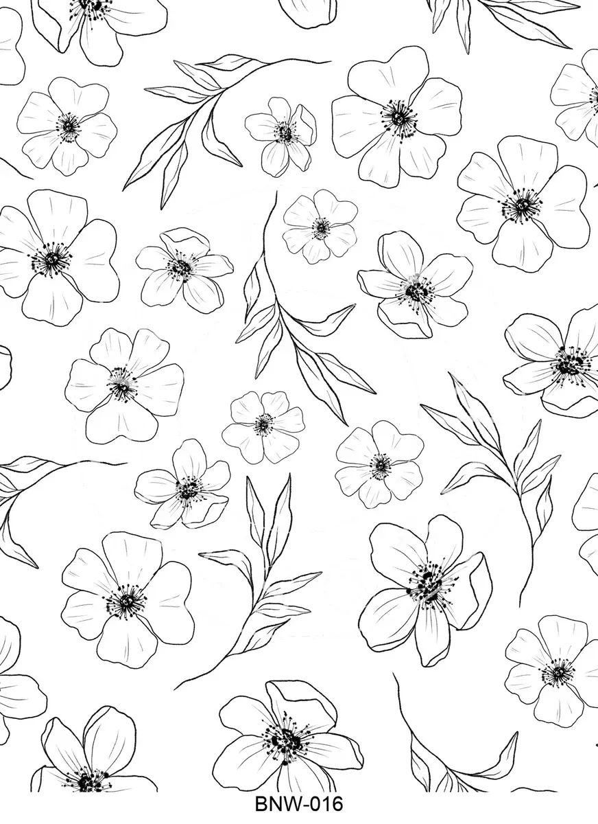 Black & White Patterns Transfer Sheet Image BNW-016