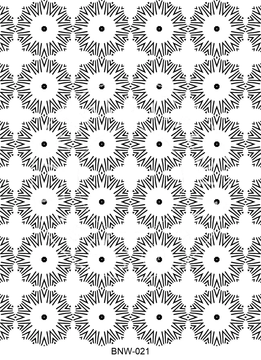 Black & White Patterns Transfer Sheet Image BNW-021