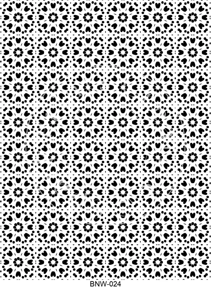 Black & White Patterns Transfer Sheet Image BNW-024