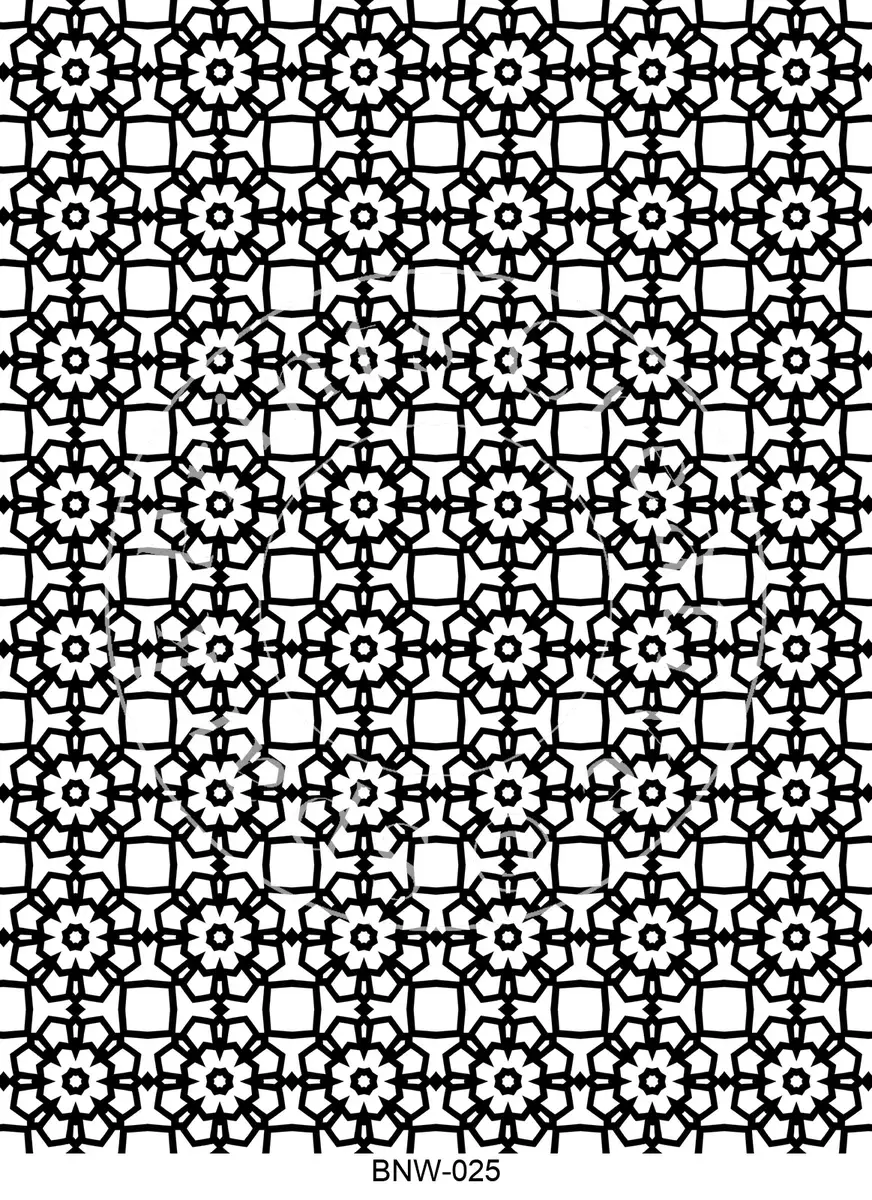 Black & White Patterns Transfer Sheet Image BNW-025
