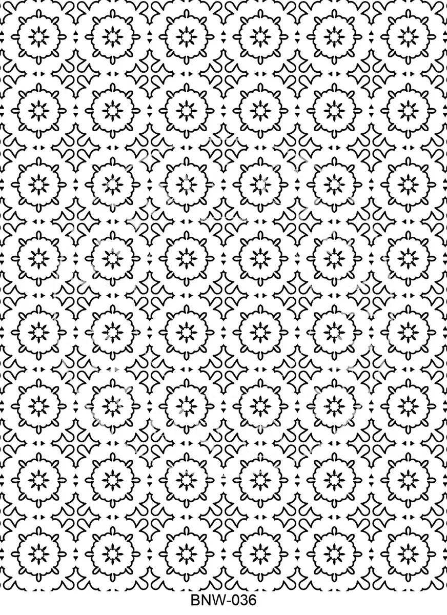 Black & White Patterns Transfer Sheet Image BNW-036
