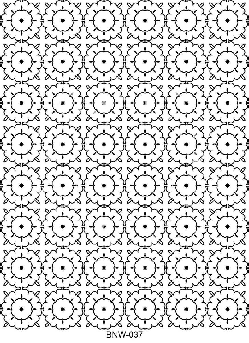 Black & White Patterns Transfer Sheet Image BNW-037