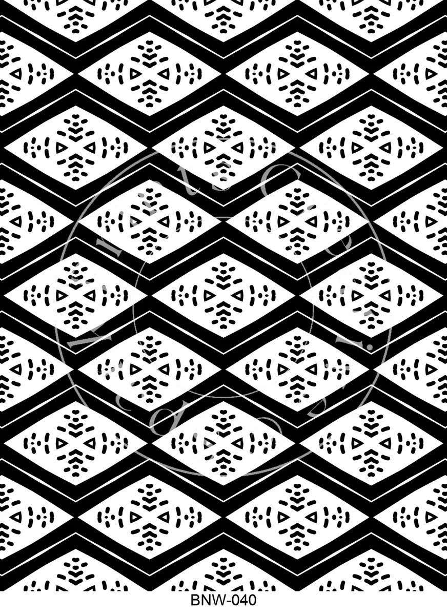 Black & White Patterns Transfer Sheet Image BNW-040