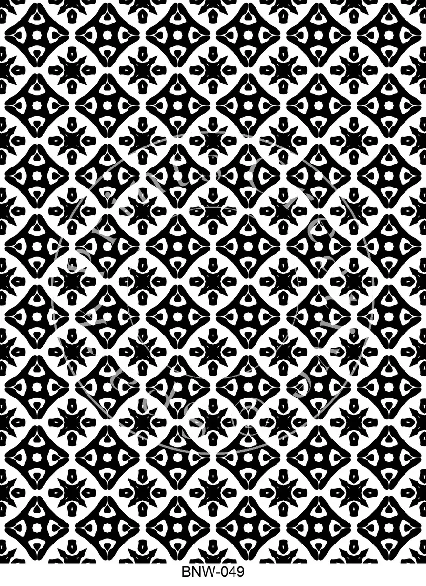 Black & White Patterns Transfer Sheet Image BNW-049