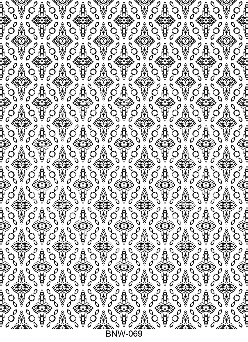 Black & White Patterns Transfer Sheet Image BNW-069