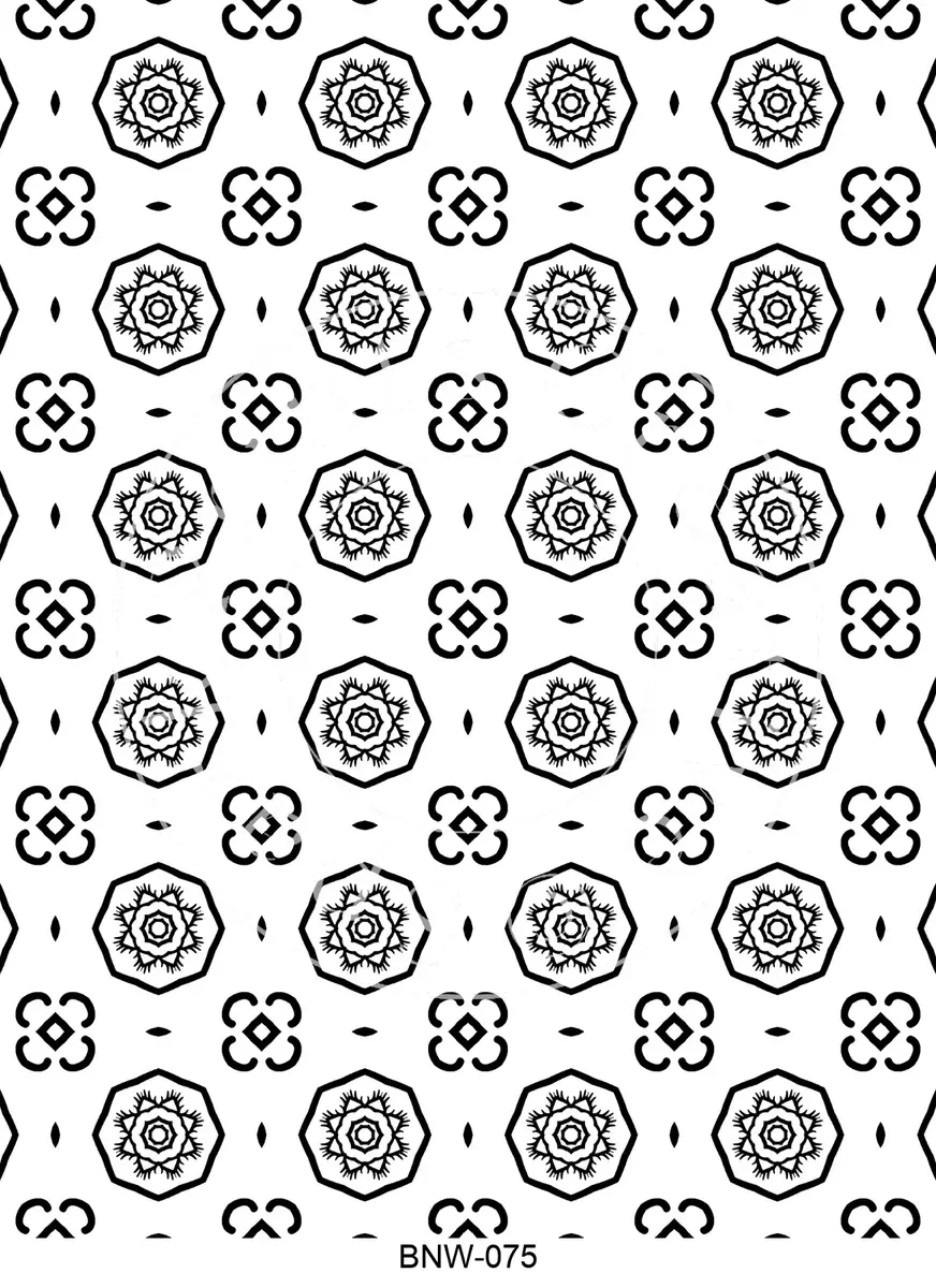 Black & White Patterns Transfer Sheet Image BNW-075