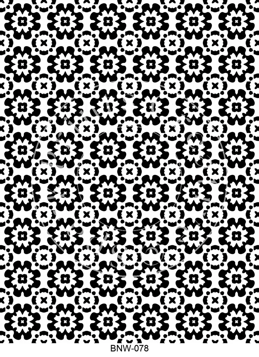 Black & White Patterns Transfer Sheet Image BNW-078