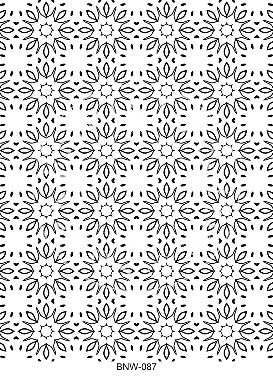 Black & White Patterns Transfer Sheet Image BNW-087