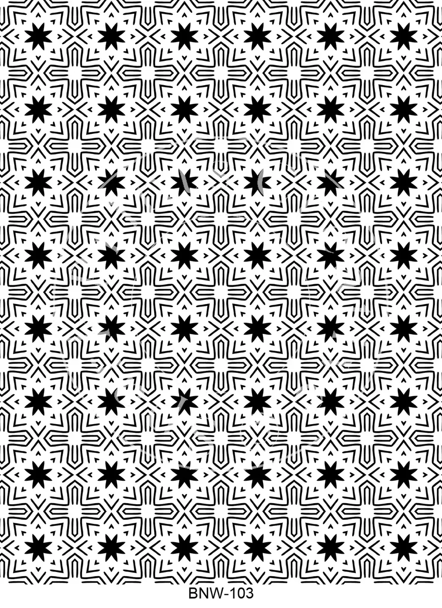 Black & White Patterns Transfer Sheet Image BNW-103