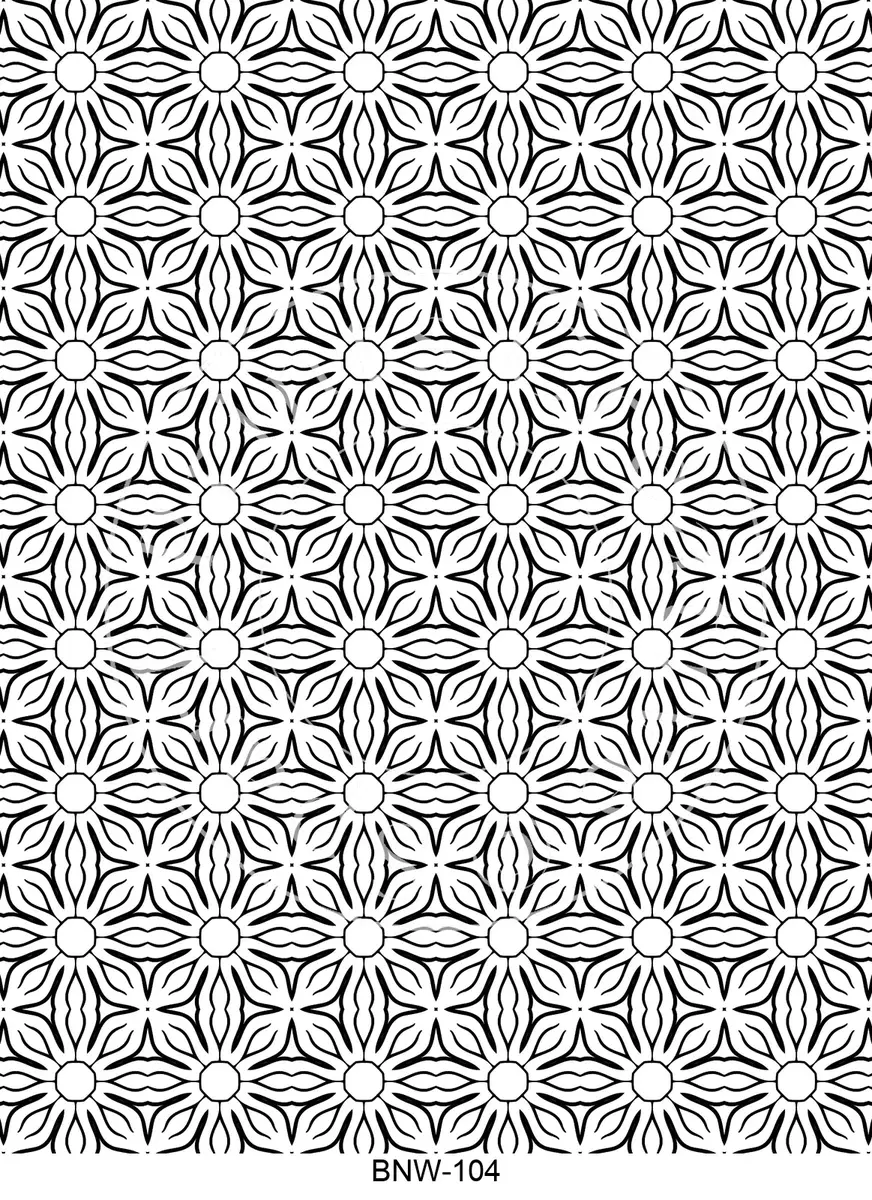 Black & White Patterns Transfer Sheet Image BNW-104