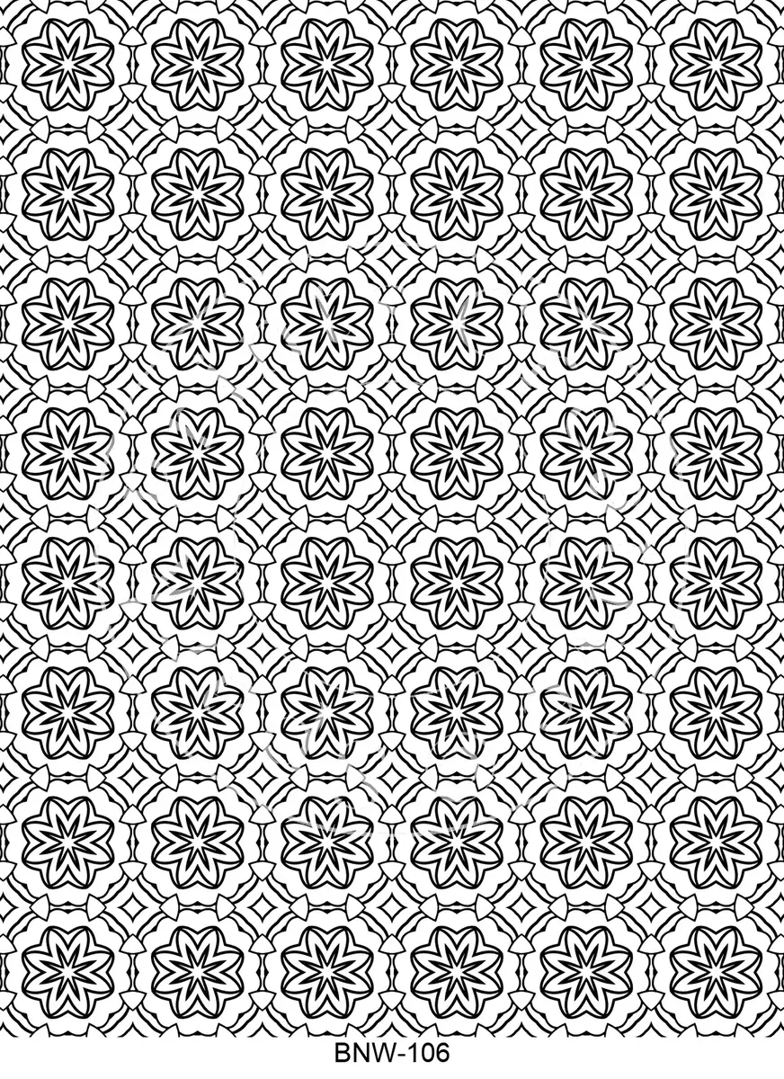 Black & White Patterns Transfer Sheet Image BNW-106