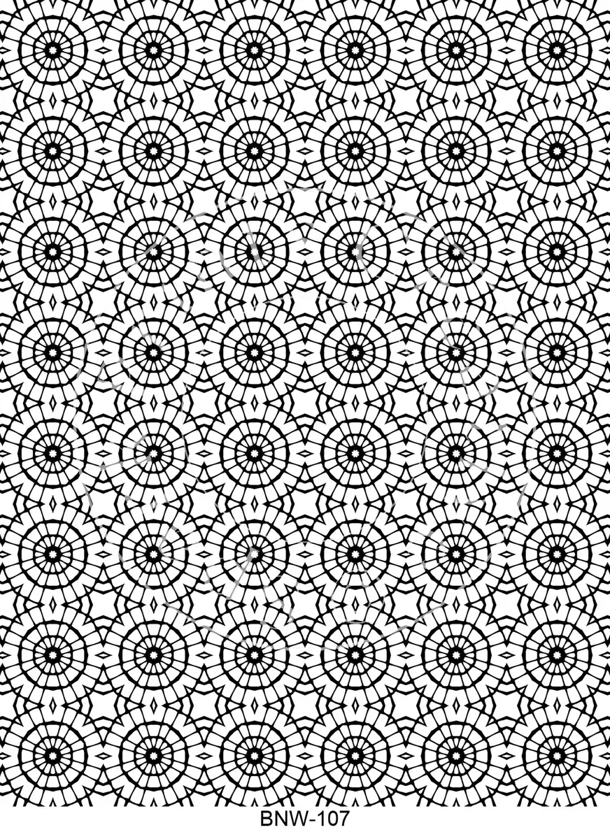 Black & White Patterns Transfer Sheet Image BNW-107