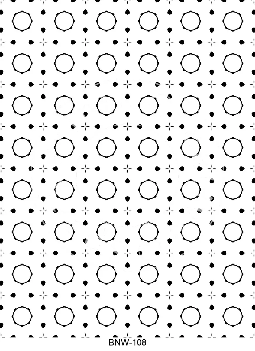 Black & White Patterns Transfer Sheet Image BNW-108