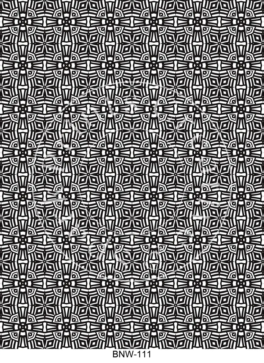 Black & White Patterns Transfer Sheet Image BNW-111