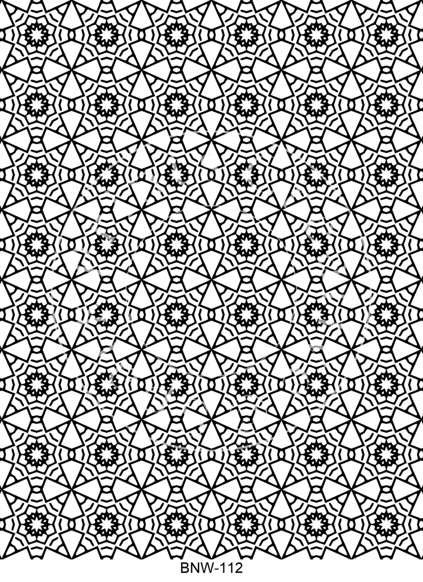 Black & White Patterns Transfer Sheet Image BNW-112