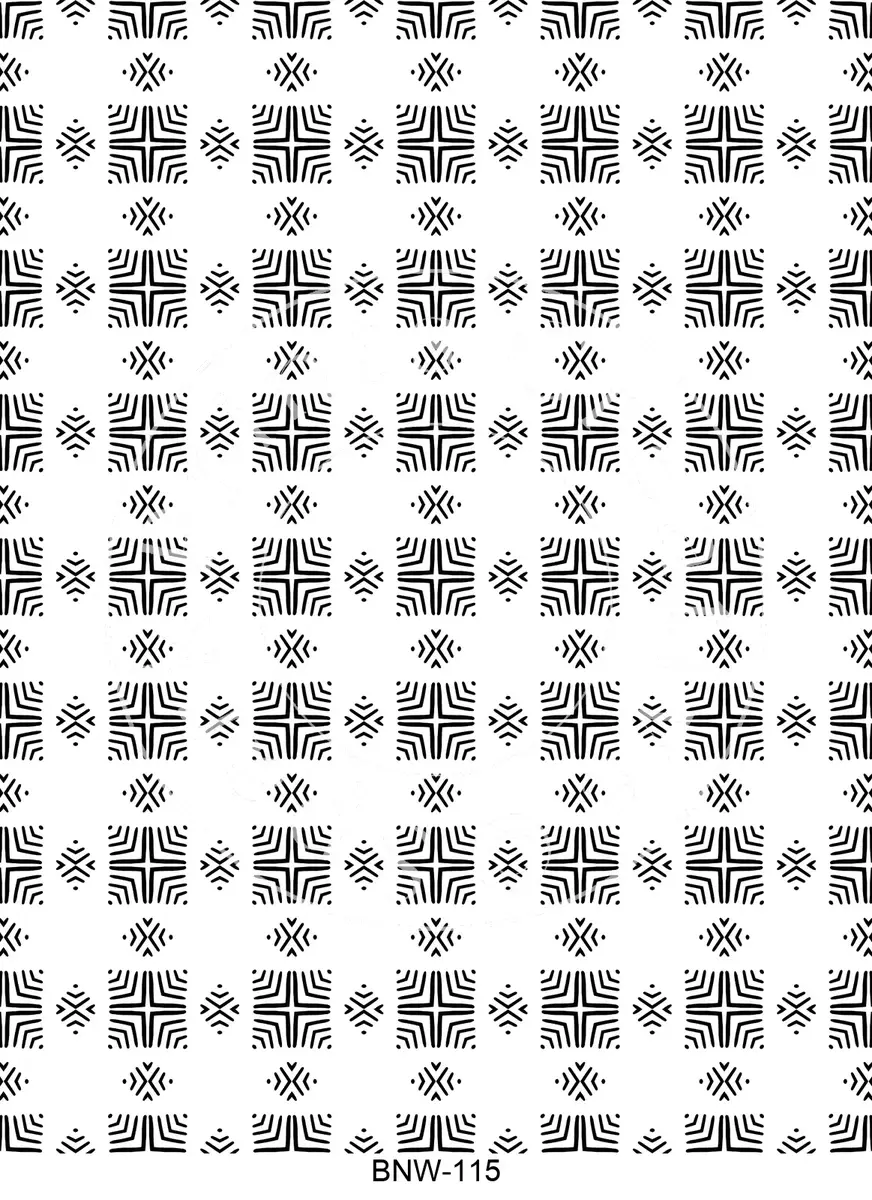 Black & White Patterns Transfer Sheet Image BNW-115