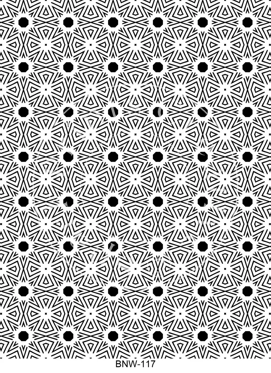 Black & White Patterns Transfer Sheet Image BNW-117
