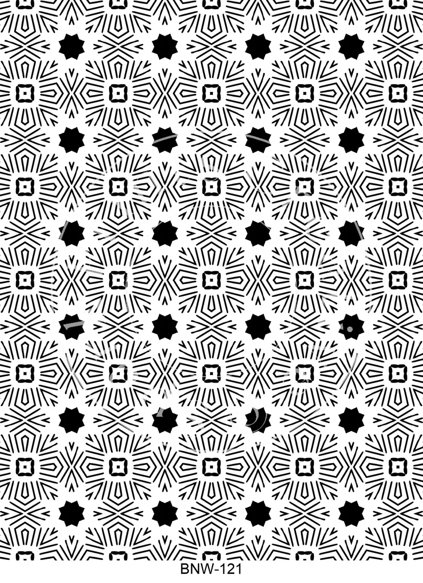 Black & White Patterns Transfer Sheet Image BNW-121
