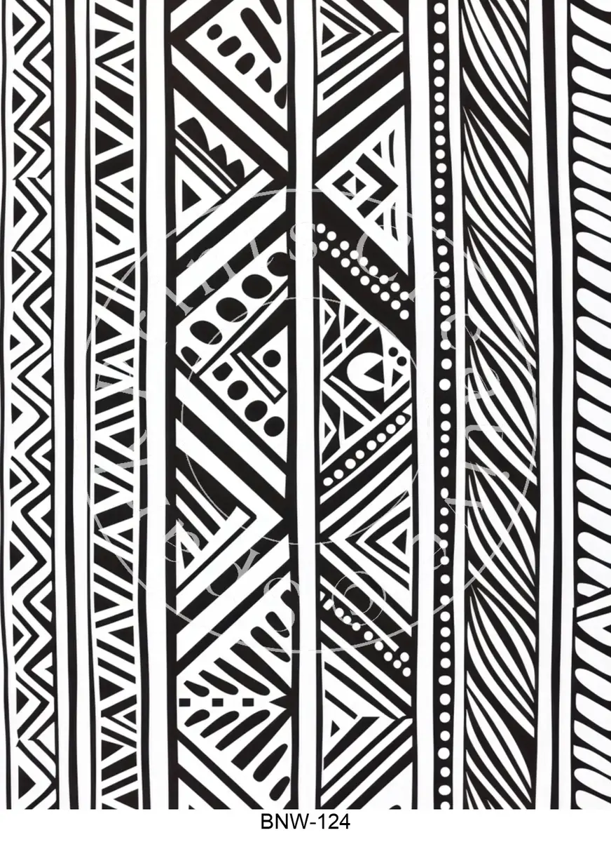 Black & White Patterns Transfer Sheet Image BNW-124