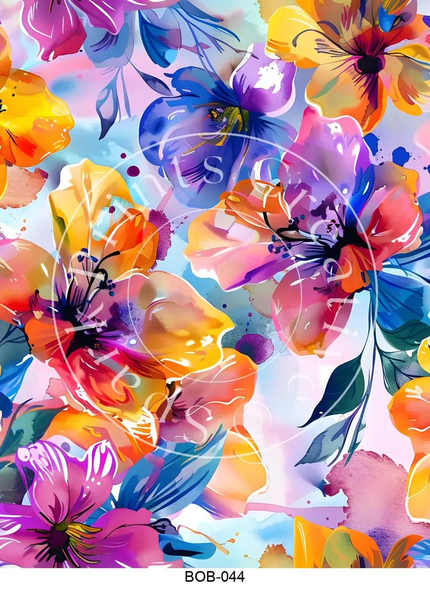 Bright Colored Botanicals Transfer Sheet Image BOB-044