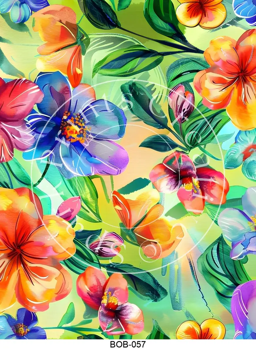 Bright Colored Botanicals Transfer Sheet Image BOB-057