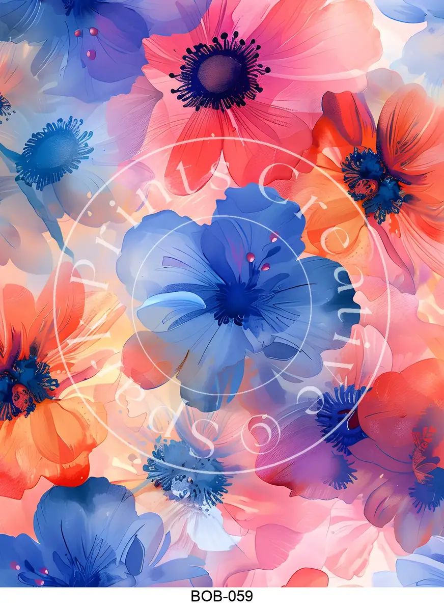 Bright Colored Botanicals Transfer Sheet Image BOB-059