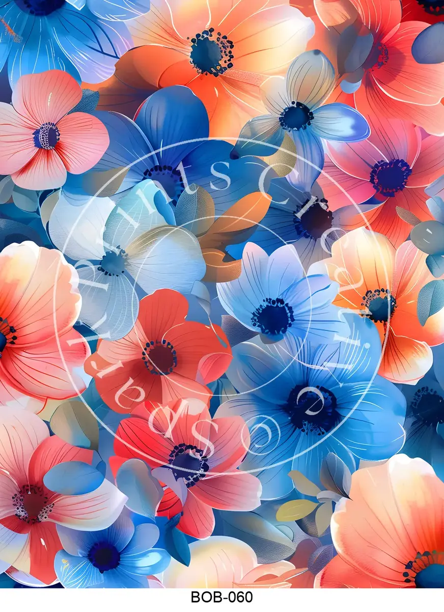 Bright Colored Botanicals Transfer Sheet Image BOB-060