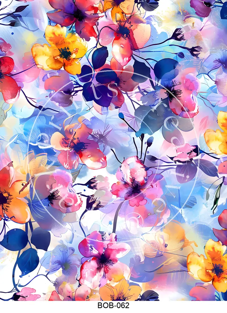 Bright Colored Botanicals Transfer Sheet Image BOB-062