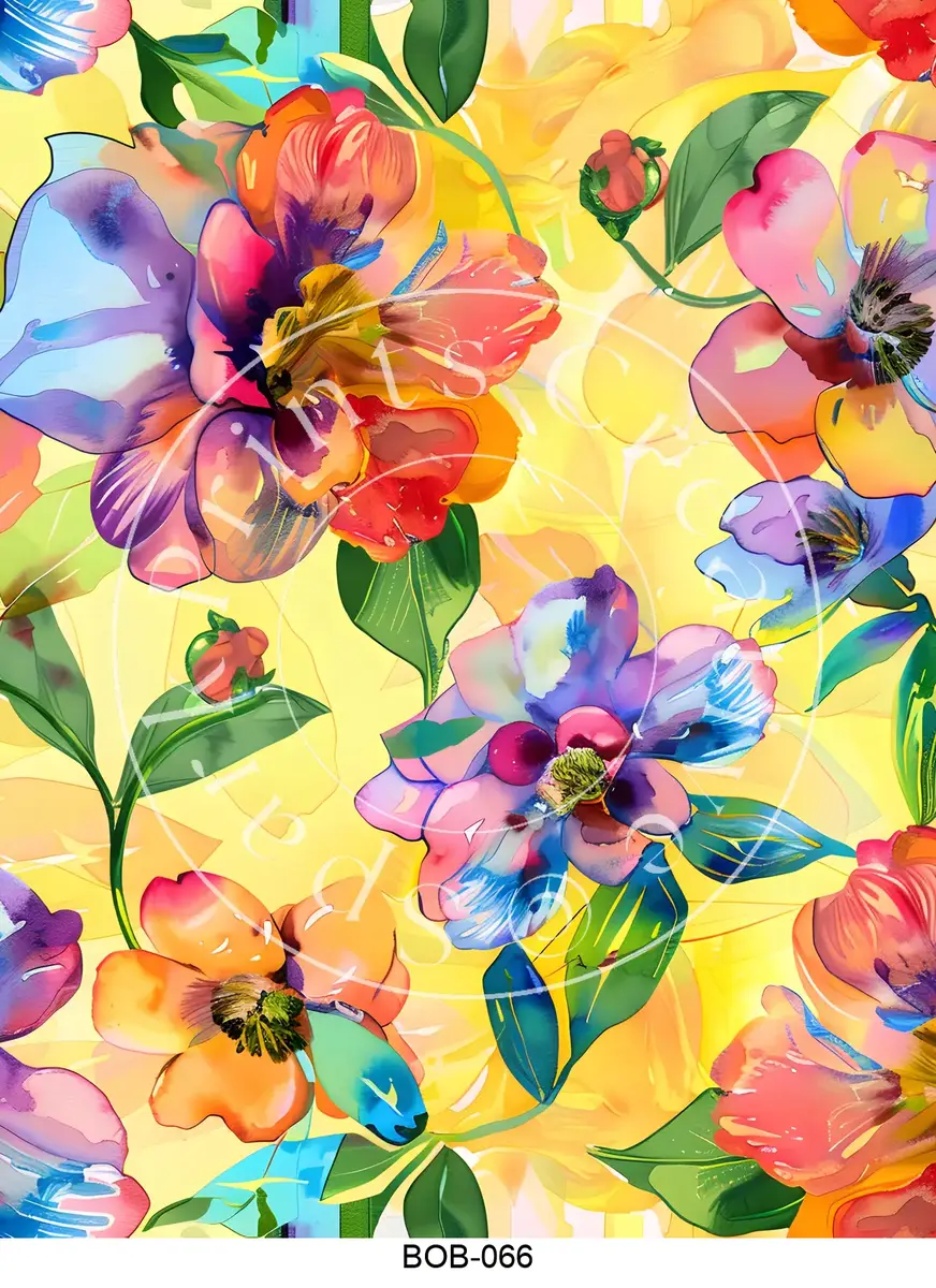 Bright Colored Botanicals Transfer Sheet Image BOB-066