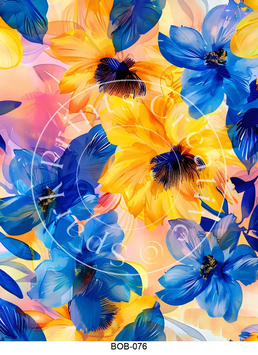 Bright Colored Botanicals Transfer Sheet Image BOB-076