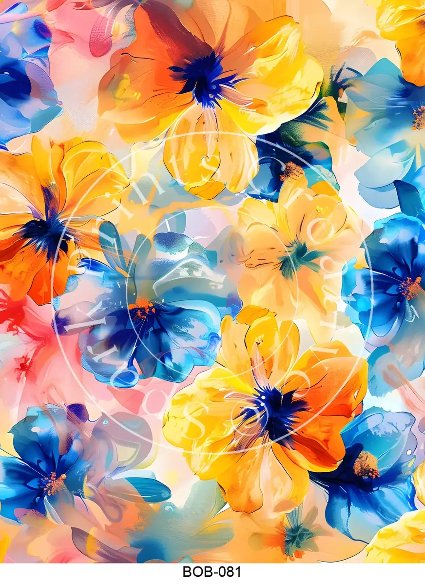 Bright Colored Botanicals Transfer Sheet Image BOB-081