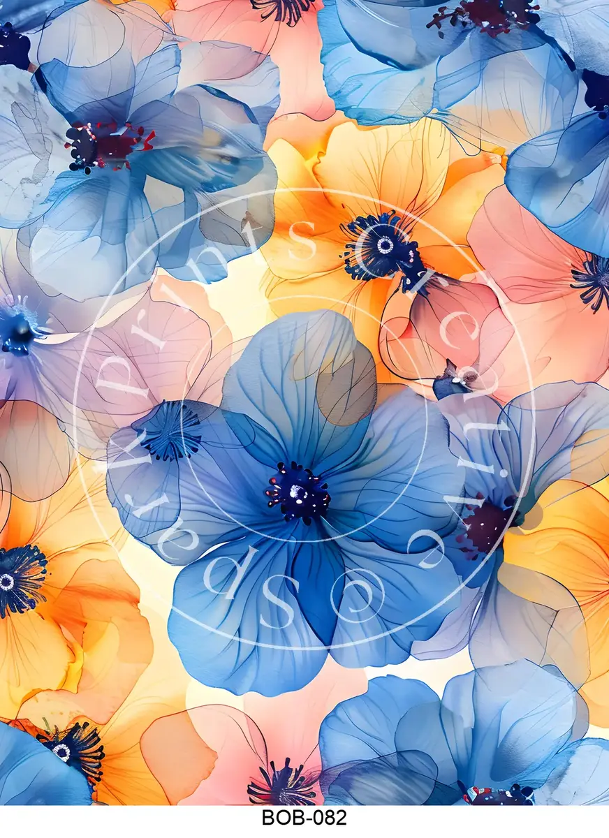 Bright Colored Botanicals Transfer Sheet Image BOB-082