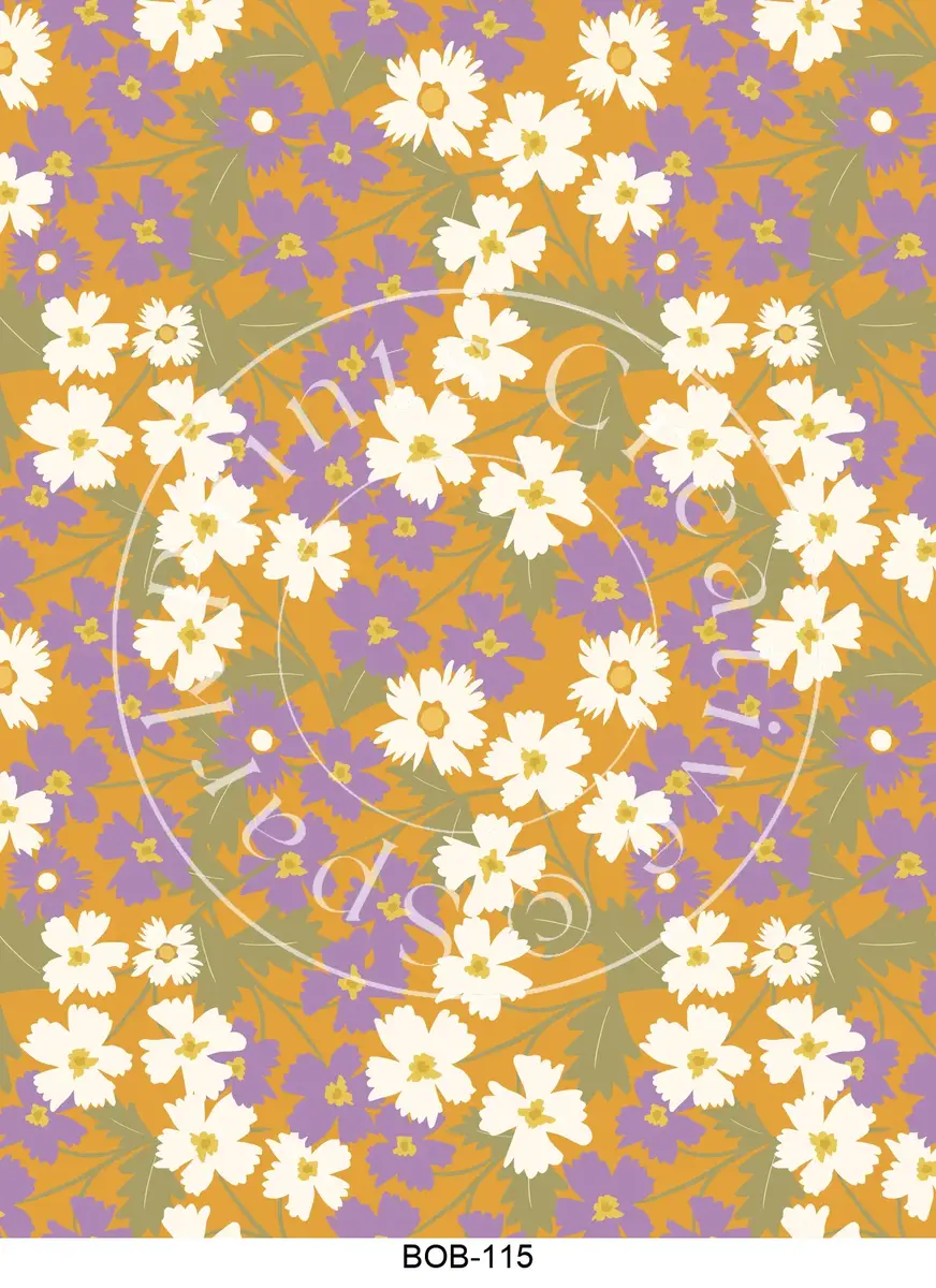 Bright Colored Botanicals Transfer Sheet Image BOB-115