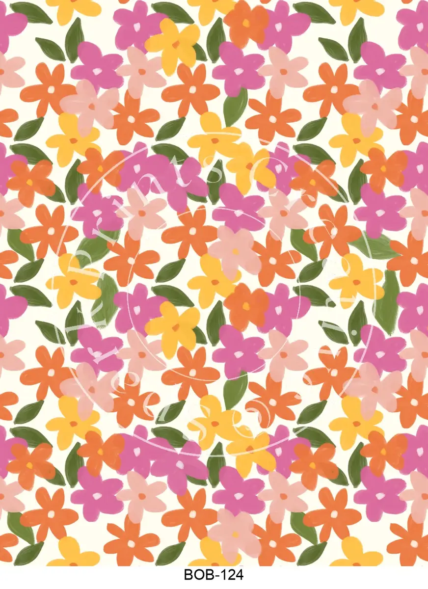 Bright Colored Botanicals Transfer Sheet Image BOB-124