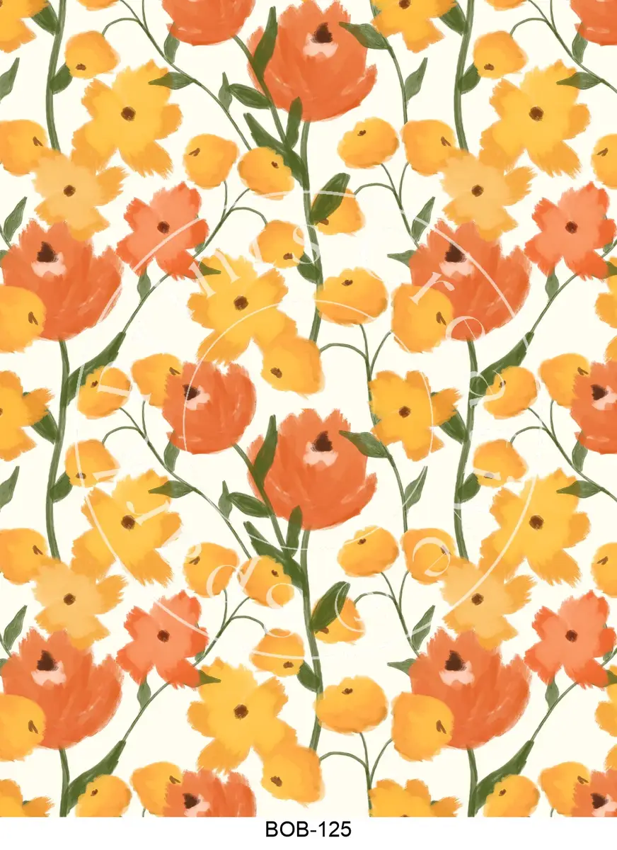 Bright Colored Botanicals Transfer Sheet Image BOB-125