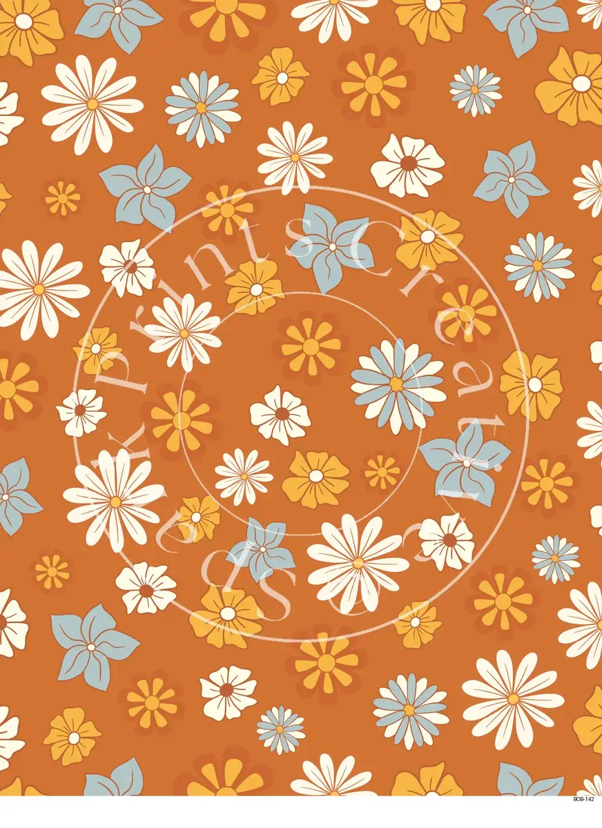 Bright Colored Botanicals Transfer Sheet Image BOB-142