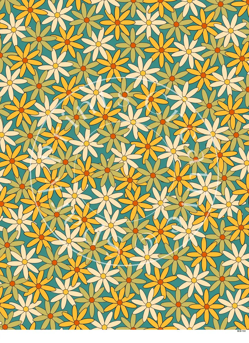 Bright Colored Botanicals Transfer Sheet Image BOB-150