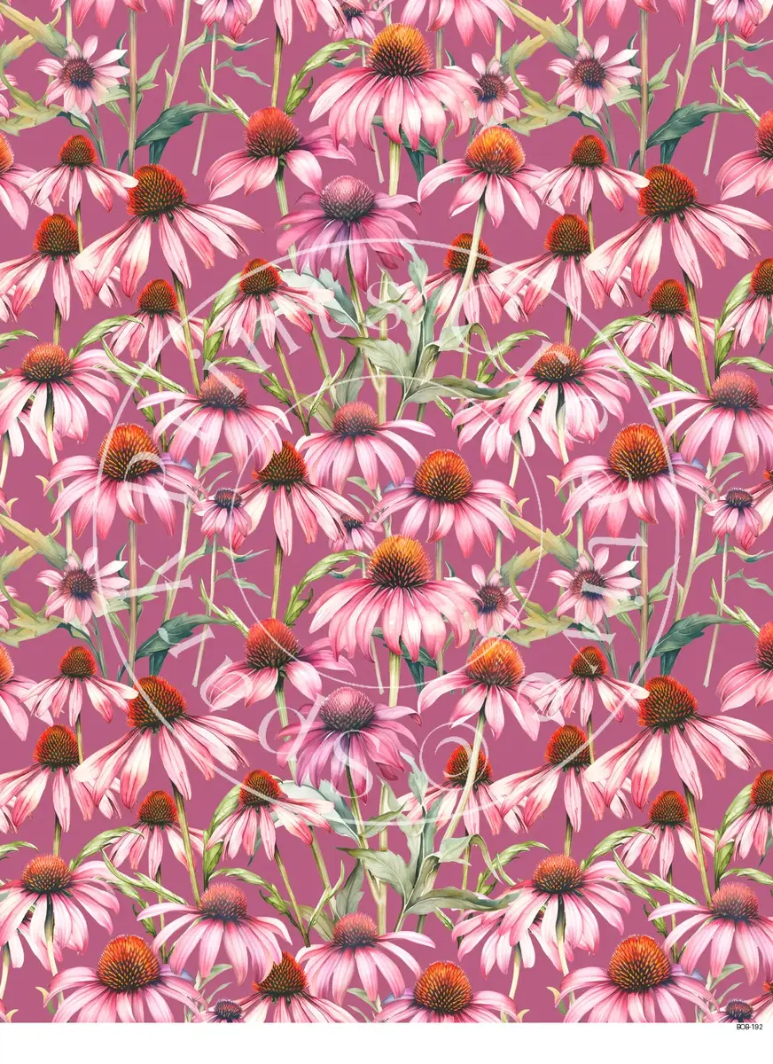 Bright Colored Botanicals Transfer Sheet Image BOB-192