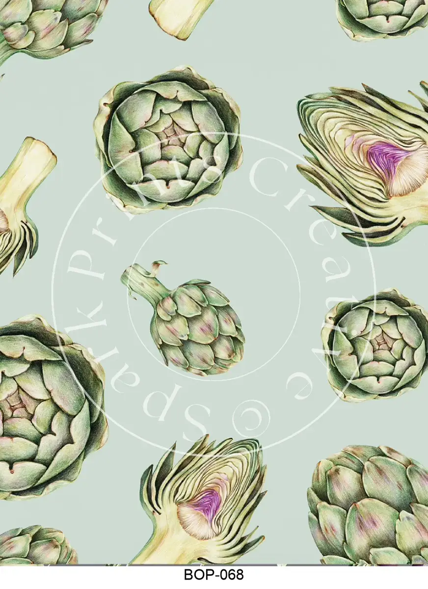 Pastel Colored Botanicals Transfer Sheet Image BOP-068