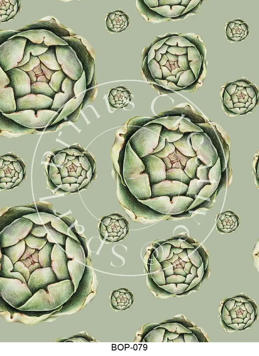 Pastel Colored Botanicals Transfer Sheet Image BOP-079