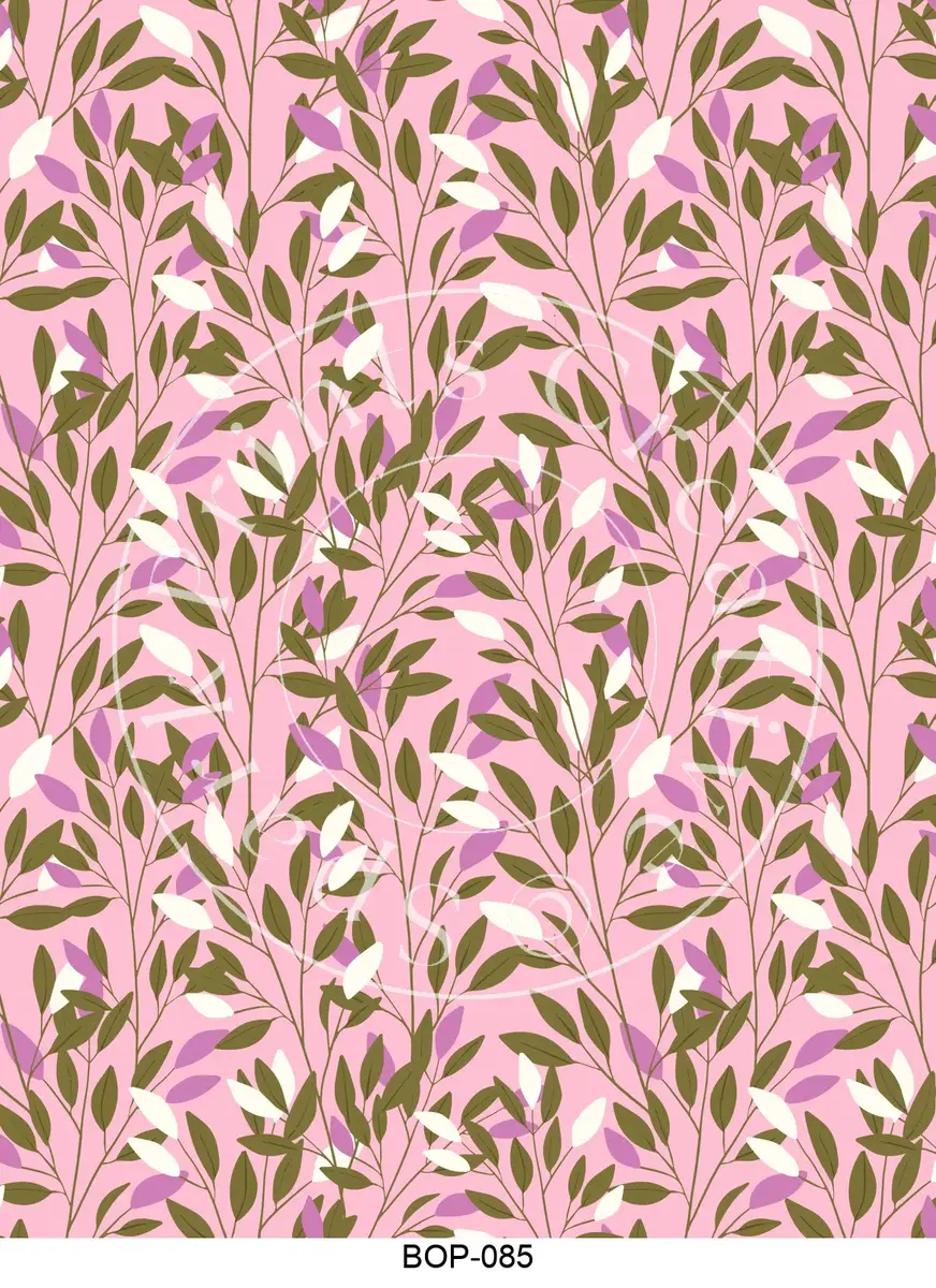 Pastel Colored Botanicals Transfer Sheet Image BOP-085