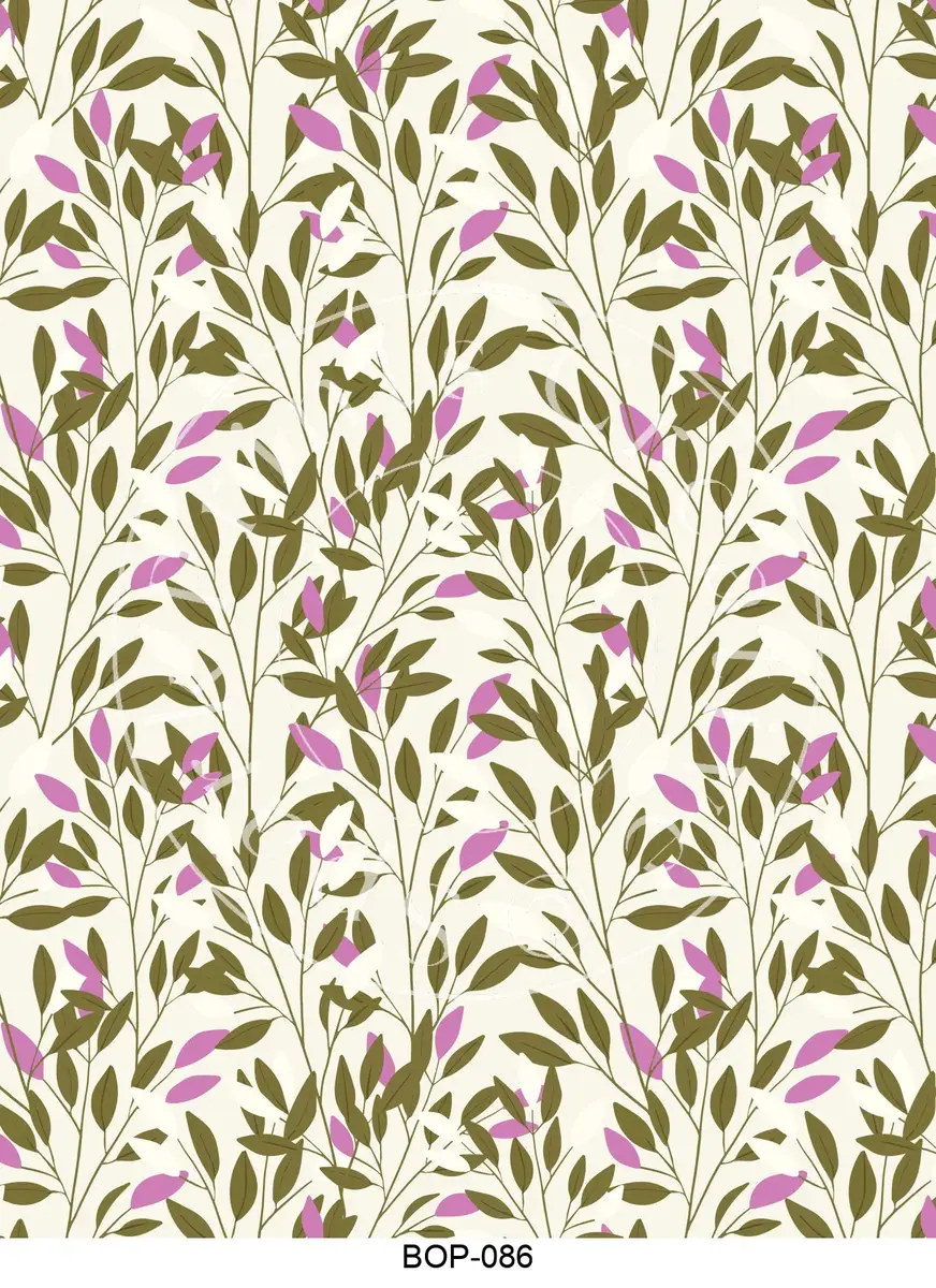 Pastel Colored Botanicals Transfer Sheet Image BOP-086