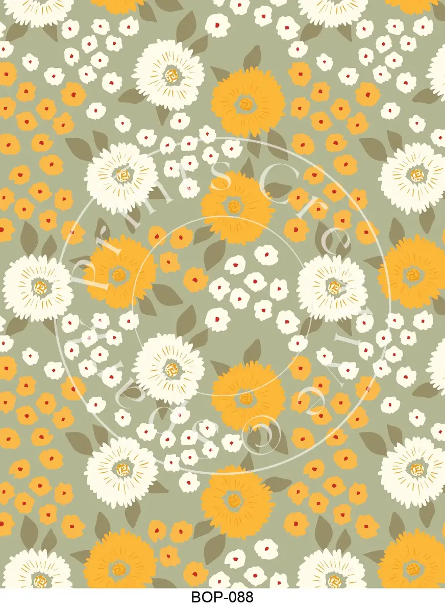 Pastel Colored Botanicals Transfer Sheet Image BOP-088