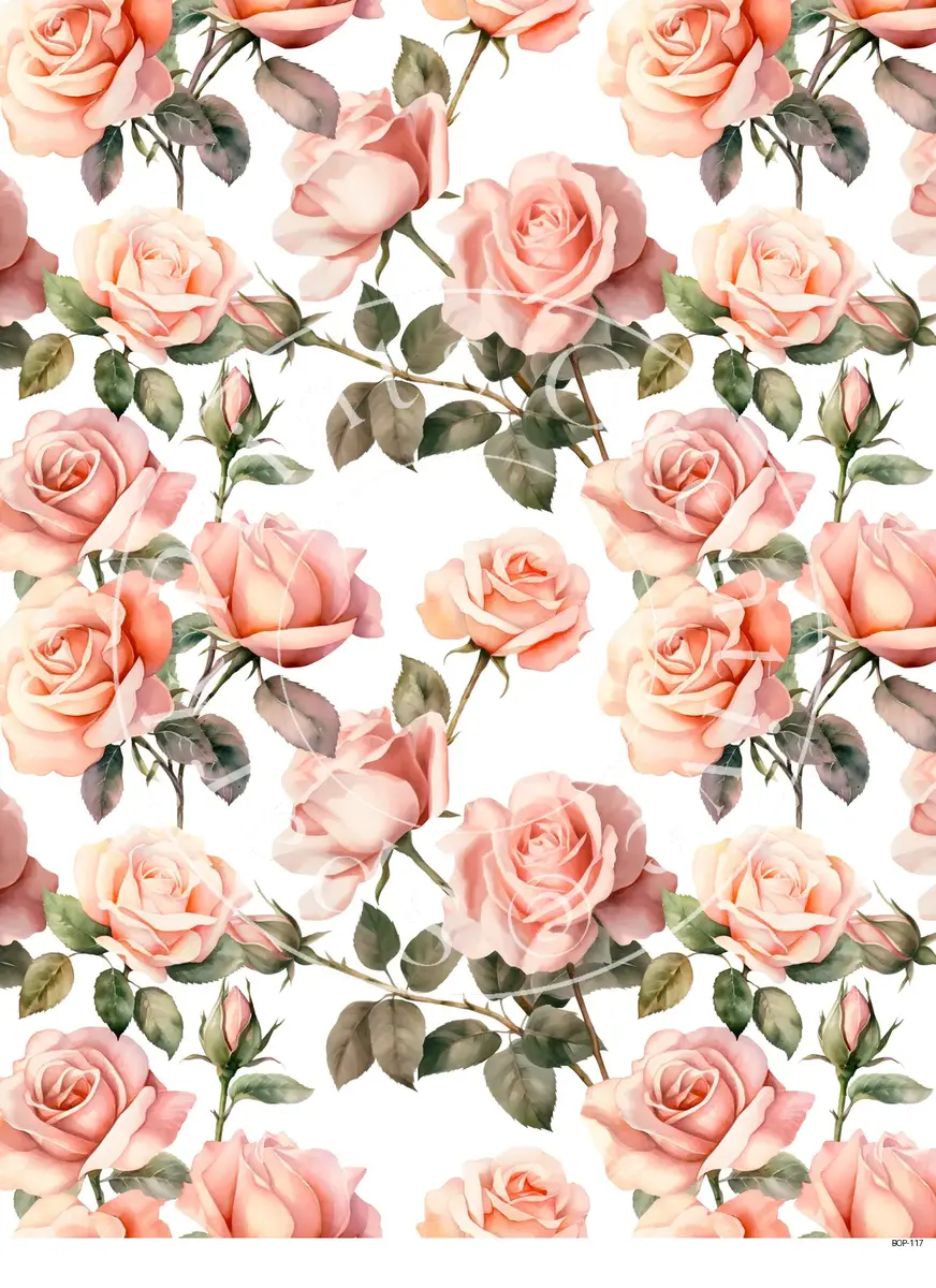 Pastel Colored Botanicals Transfer Sheet Image BOP-117