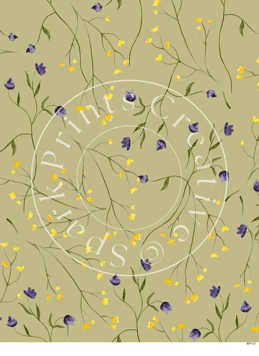 Pastel Colored Botanicals Transfer Sheet Image BOP-121