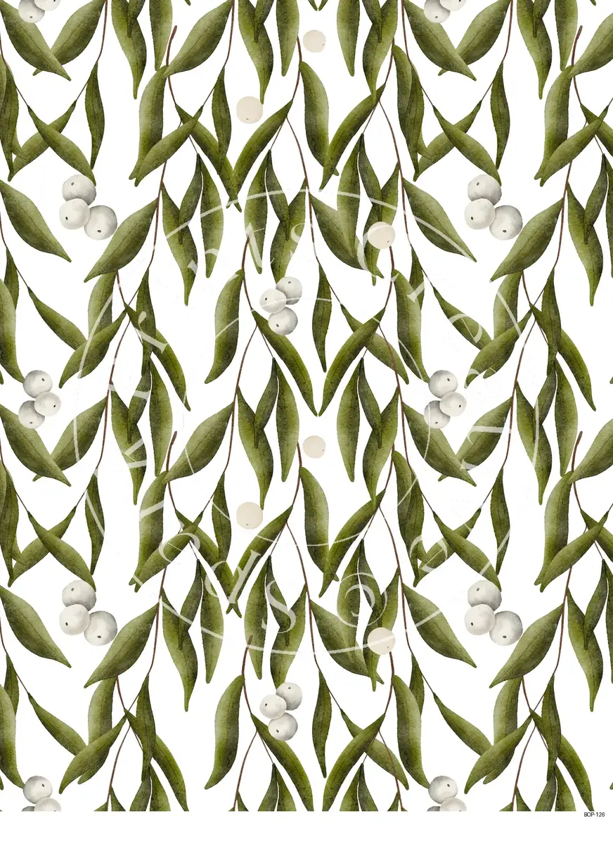 Pastel Colored Botanicals Transfer Sheet Image BOP-126