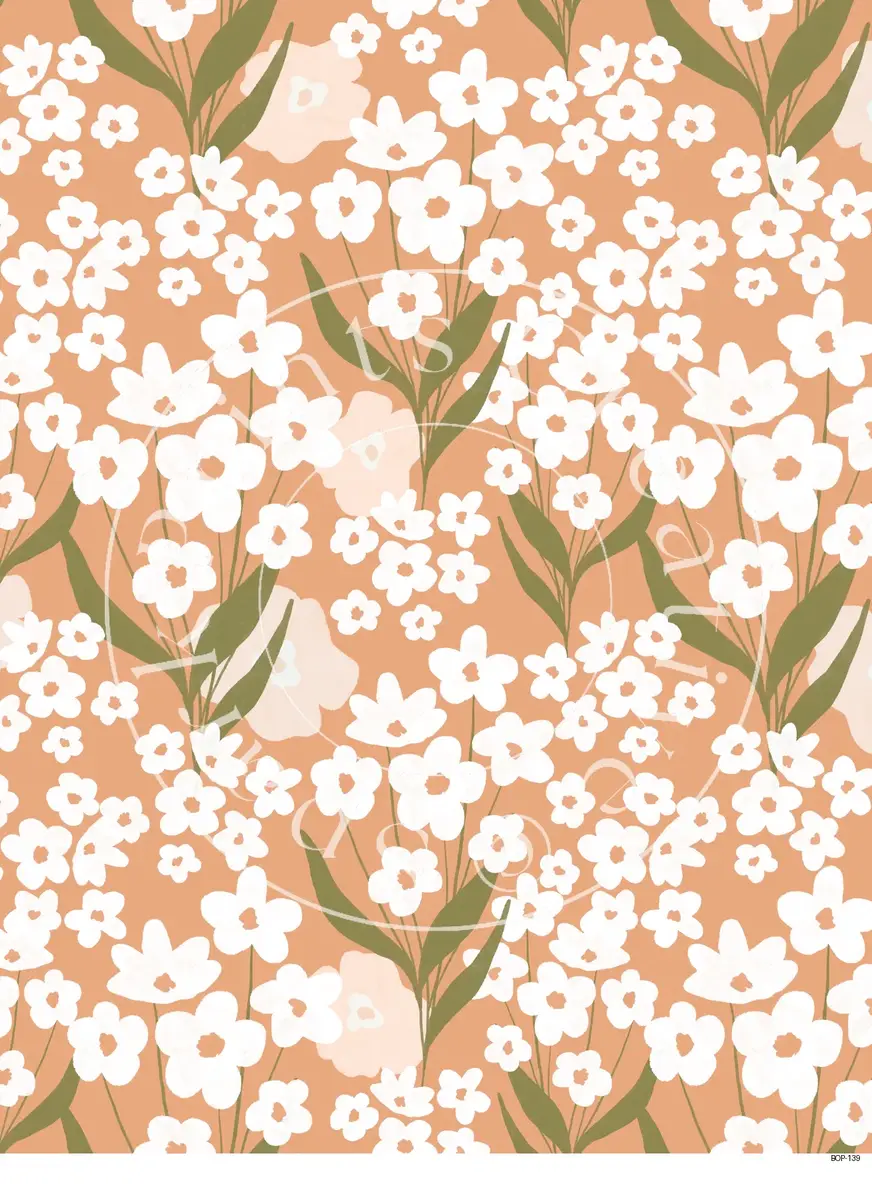 Pastel Colored Botanicals Transfer Sheet Image BOP-139